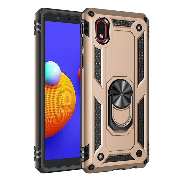 Gpack Samsung Galaxy A01 Core Kılıf Vega Tank Koruma Standlı Yüzüklü MıknatıslıNano Glass - 3