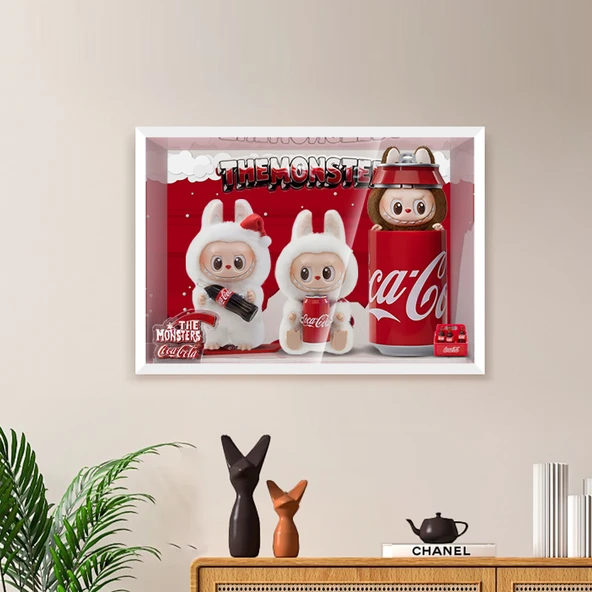 Vinil Bebek Cam Kapaklı Labubu Coca-Cola Seri Kör Kutu Fotoğraf Çerçevesi Tekli Paket [17*22cm] - 6