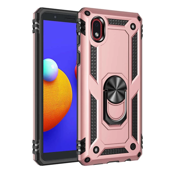Gpack Samsung Galaxy A01 Core Kılıf Vega Tank Koruma Standlı Yüzüklü MıknatıslıNano Glass - 4