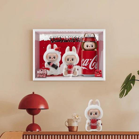 Vinil Bebek Cam Kapaklı Labubu Coca-Cola Seri Kör Kutu Fotoğraf Çerçevesi Tekli Paket [17*22cm] - 3