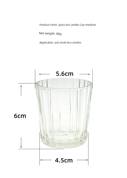 Çizgili Cam Aromaterapi Mumluk - Tealight Mum Kabı - 5435 Yeşil - 9