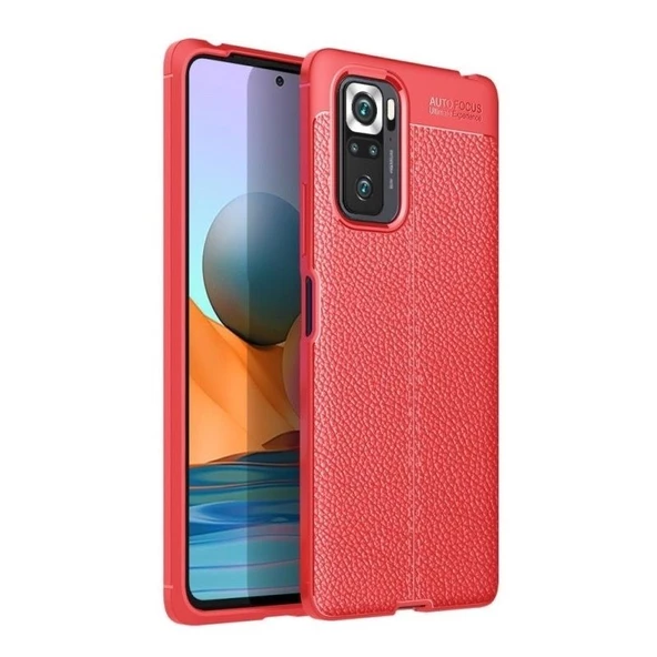 Gpack Xiaomi Redmi Note 10S Kılıf Niss Silikon Deri GörünümlüNano Glass