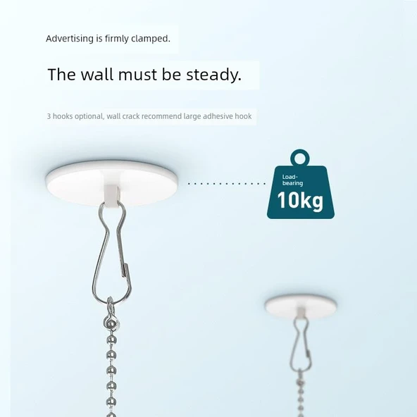 Metal Afiş Asma Aparatı - Yapışkan Kancalı Paket 90cm - 3
