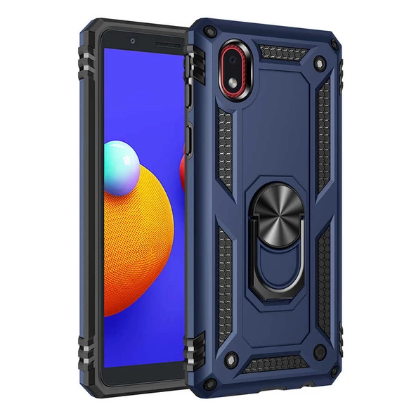 Gpack Samsung Galaxy A01 Core Kılıf Vega Tank Koruma Standlı Yüzüklü MıknatıslıNano Glass - 6