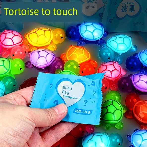 Işıklı Mini Kaplumbağa Sürpriz Paket Reçine Dekorasyon - Bağımsız Sürpriz Paket Parlak Kaplumbağa 4.8cm Büyük [10 Adet]