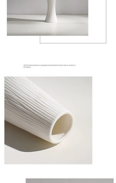 Modern Minimalist Seramik Vazo - Kelebek Rüyası. (Düz Beyaz) - 12