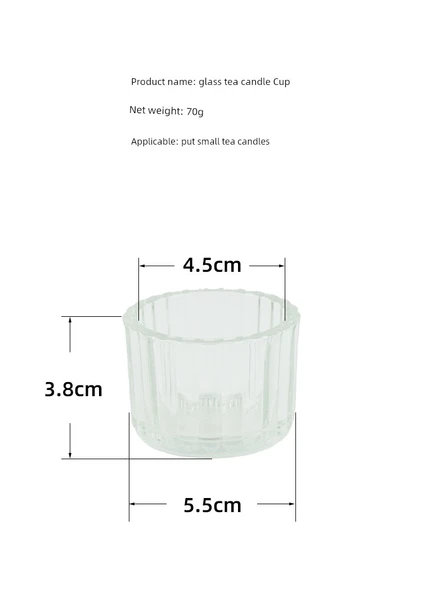 Çizgili Cam Aromaterapi Mumluk - Tealight Mum Kabı - 5435 Yeşil - 8