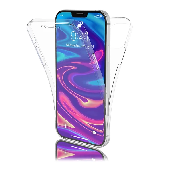 Gpack Apple iPhone 12 Pro Max Kılıf Ön Arka  Silikon Koruma Renksiz