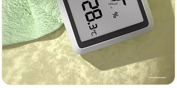 Dijital Termometre ve Nem Ölçer - Arkadan Aydınlatmalı Alarm Saatli Beyaz (Model 1) - 9