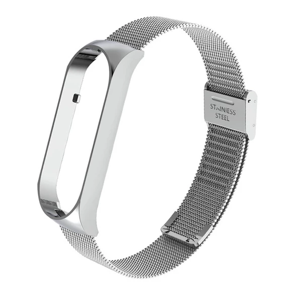 Gpack Xiaomi Mi Band 6 Kordon Clipsli Hasır Metal Kordon KRD-06 - 7