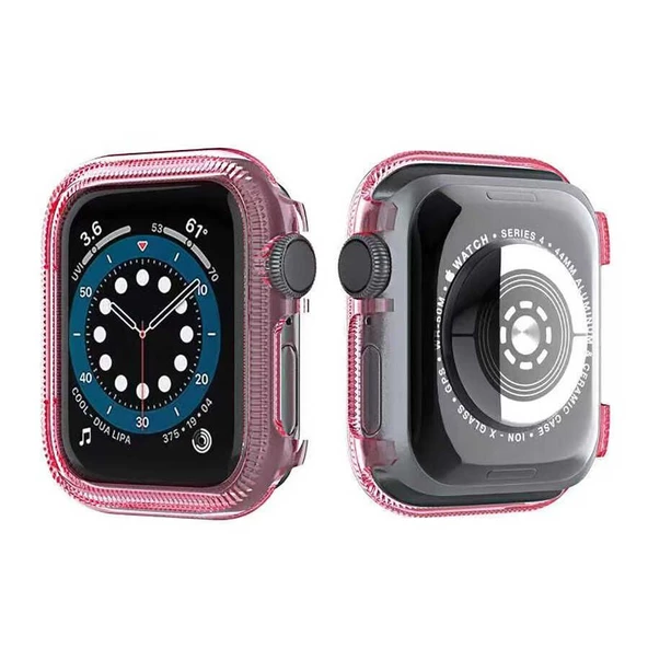 Gpack Apple Watch SE 40mm Kordon Önü Arkası Açık Renkli Silikon - 6