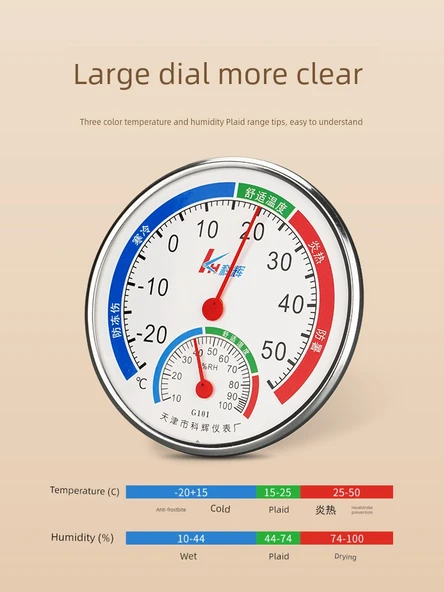 Oda Termometresi ve Nem Ölçer - Kehui 101 Altın - Resim 3
