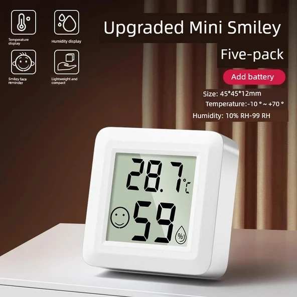 Mini Termometre Higrometre - Beşli Mini Paket