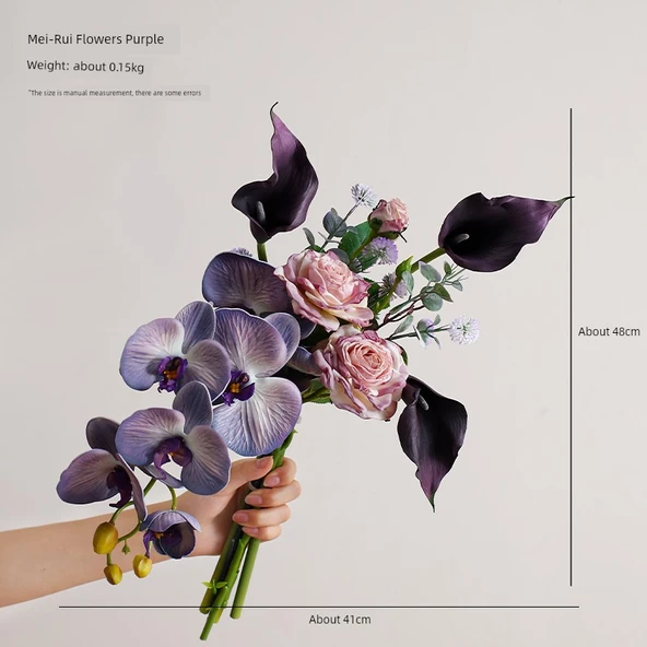 Vazoda Yapay Phalaenopsis Orkide - Mei-Rui Mor Çiçekler