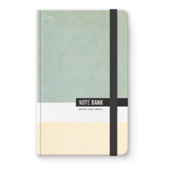 Gıpta Note Bank Sert Kapak Dikişli Lastikli 13x21 96 Yaprak Not Defteri Çizgili (7351) - 4