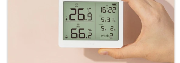 Dijital Termometre Higrometre - Mavi Geniş Ekran Alarm Takvim - 12