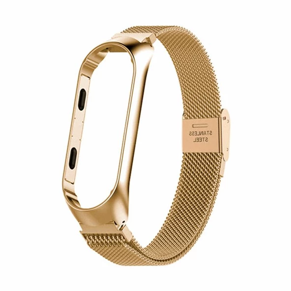 Gpack Xiaomi Mi Band 6 Kordon Clipsli Hasır Metal Kordon KRD-06 - 6