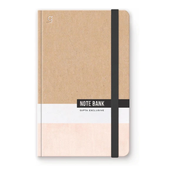 Gıpta Note Bank Sert Kapak Dikişli Lastikli 13x21 96 Yaprak Not Defteri Çizgili (7351) - 2