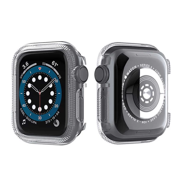 Gpack Apple Watch SE 40mm Kordon Önü Arkası Açık Renkli Silikon - 3