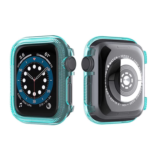 Gpack Apple Watch SE 40mm Kordon Önü Arkası Açık Renkli Silikon - 4