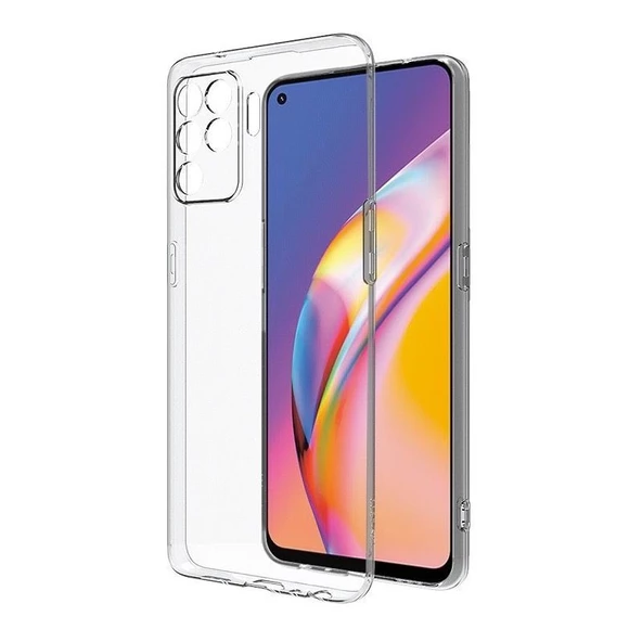 Gpack Oppo Reno 5 Lite Kılıf Kamera Korumalı  Silikon  Nano Glass Renksiz