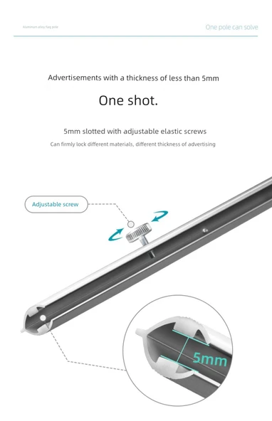 Metal Afiş Asma Aparatı - Tek Çubuklu 50cm - 8