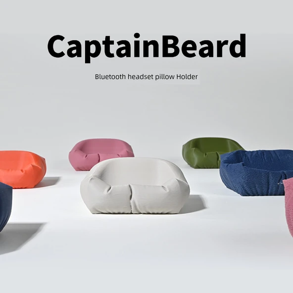 AirPods Koruyucu Kılıf ve Masaüstü Standı - Kadife Yastık-Ay Işığı Beyazı - 6