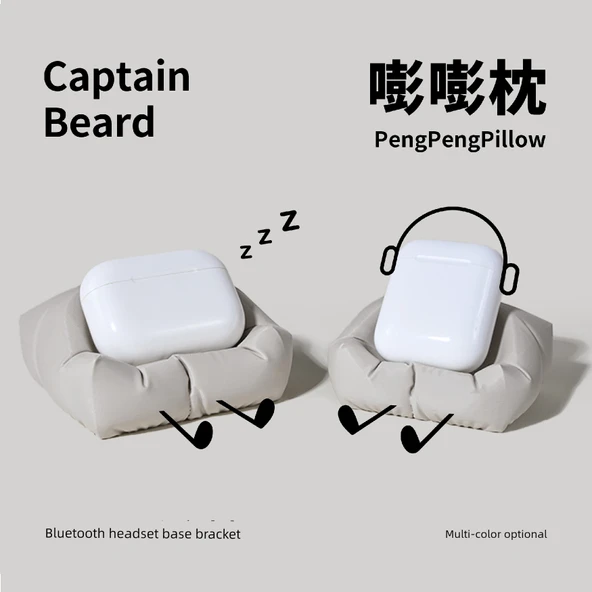 AirPods Koruyucu Kılıf ve Masaüstü Standı - Bang Yastık-Zeytin Yeşili - 3