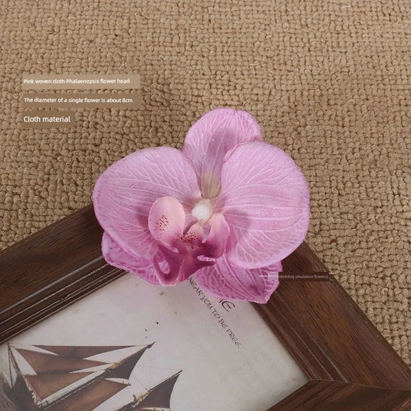 Yapay İpek Phalaenopsis Orkide Çiçek Başı - Pembe
