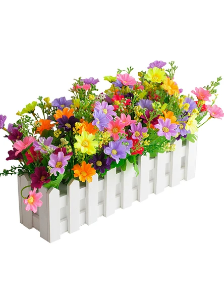 50cm Ahşap Çitli Yapay Çiçek - Okaliptüs - 6