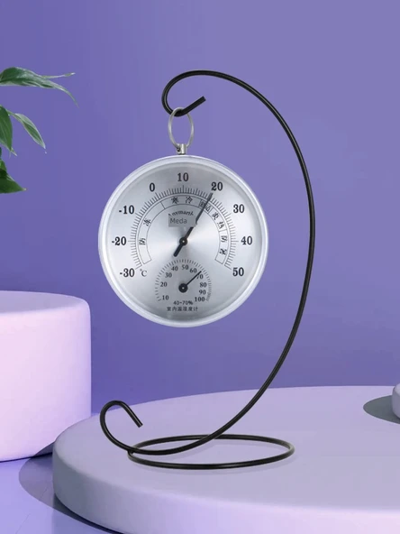 Mini Dijital Termometre Higrometre - Pembe Ekranlı - 4