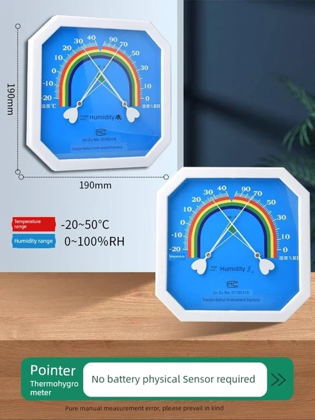 Oda Termometre ve Higrometre - Göstergeli Model