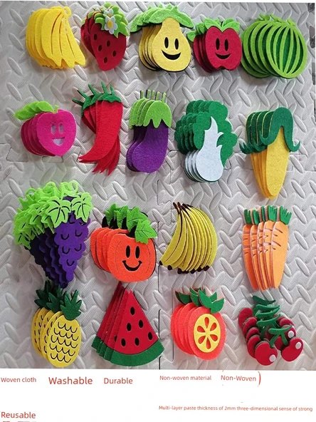 Keçe Meyve Sebze Duvar Stickerı - Karpuz - 5 Adet - 2