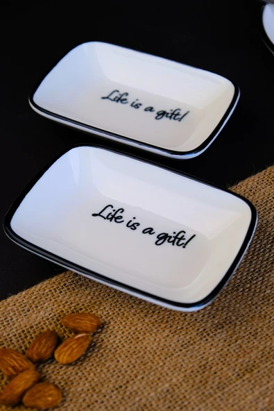 TABAK EVİ Motto Gift Kayık Tabak 2 li 14x10x2cm