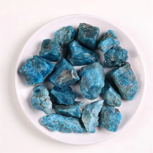 Kristal Cam Aromaterapi Difüzör Kavanozu - Mavi Fosfor Taşı 100g