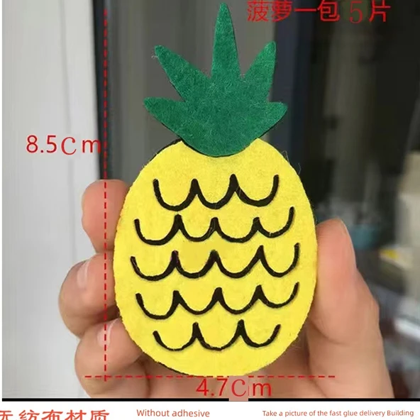 Keçe Meyve Sebze Duvar Stickerı - Ananas - 5 Adet