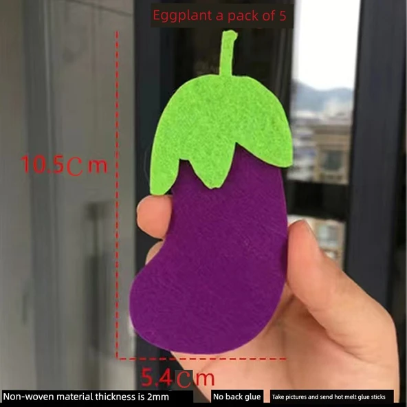 Keçe Meyve Sebze Duvar Stickerı - Karpuz - 5 Adet - 9