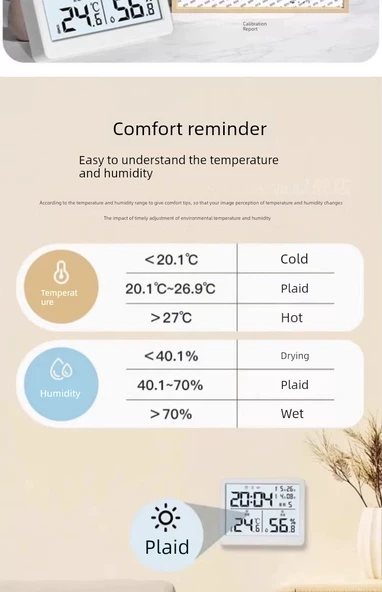 Dijital Termometre Higrometre - TH303C Yüksek Hassasiyetli - 11