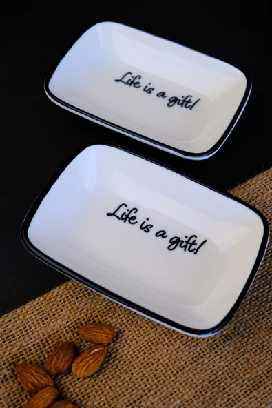 TABAK EVİ Motto Gift Kayık Tabak 2 li 14x10x2cm - 4