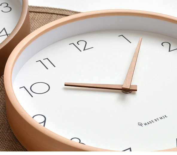 Minimalist Japon Ahşap Duvar Saati - 25 cm - Koyu Renk (Ölçek Yok) - 12