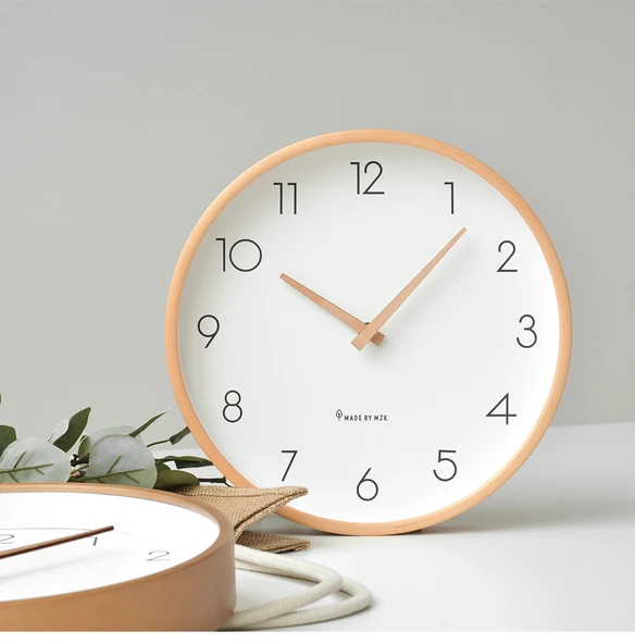Minimalist Japon Ahşap Duvar Saati - 25 cm - Koyu Renk (Ölçek Yok) - 7