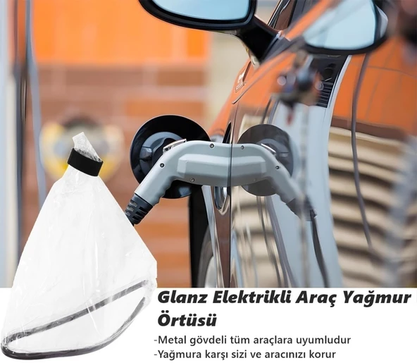 Glanz Elektrikli Araç Şarj Soketi Yağmur Koruma Brandası, EV Şarj Soket Koruyucu 45 - 40cm - 4