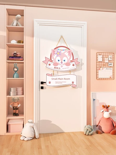 Sanrio Çocuk Odası Kapı Tabelası Duvar Dekoru - Prenses Kapı Plakası 2A10mm - Küçük Boy - 2