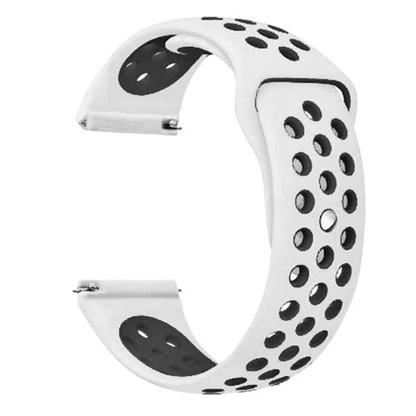 Gpack Realme Watch S Pro Kordon Delikli Çift Renk Silikon Beyaz