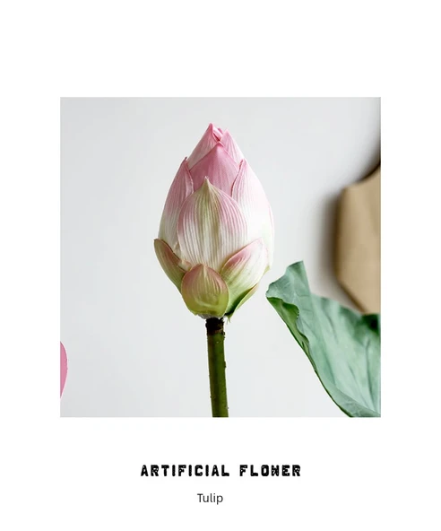 Yapay Lotus Çiçeği Aranjmanı - Yarım Açık Lotus Pembe 5'li Karışık - 7