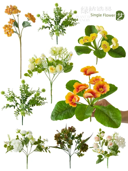 Yapay Çiçek Buketi - Yeşil Amerikan Lotusu 35cm - Resim 3