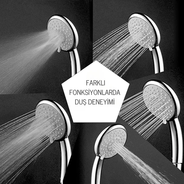 DESIPHON Yüksek Basınçlı Ultra Fonksiyonlu Ultra Lüx Duş başlığı - 3