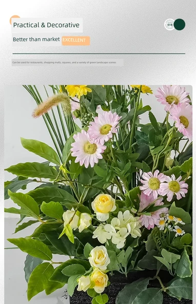 Yapay Çiçek Buketi - Yeşil Amerikan Lotusu 35cm - Resim 8