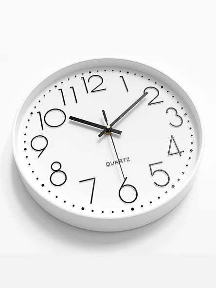 Modern Sessiz Quartz Duvar Saati - 25 cm Gri - 5