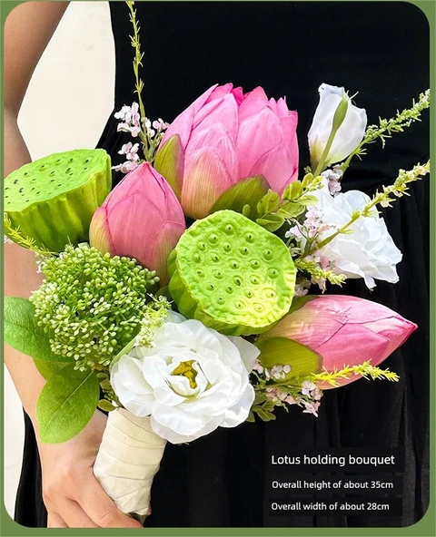 Yapay Lotus Çiçeği Aranjmanı - Lotus Buketi